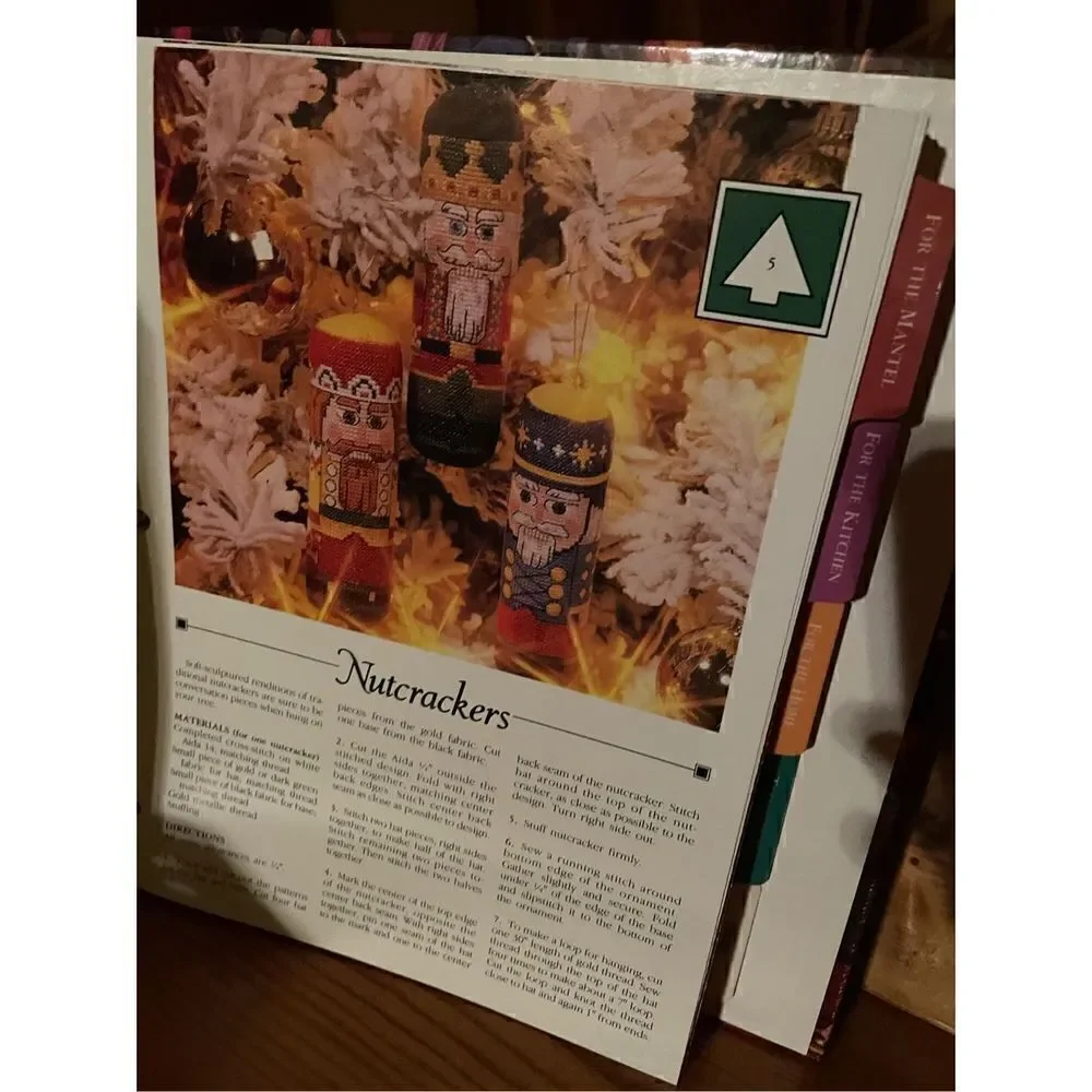 Vanessa Ann Christmas Cross-Stitch Patterns Binder Vintage Holiday Craft 1990s